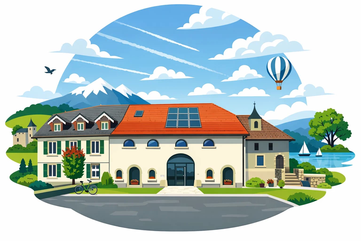 Illustration immobilière - village du Chablais